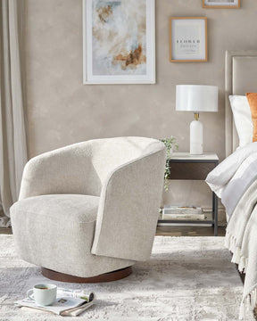 Natalia natural chunky weave swivel accent chair