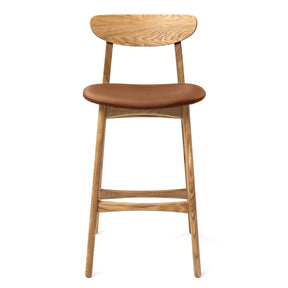 Oak Bar Stool Leather