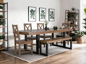 Brooklyn Extendable Dining Table (180cm - 240cm) & Dining Bench
