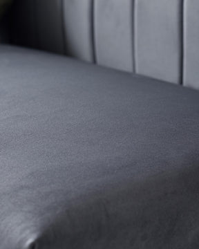 Ophelia 3 Seater Dark Grey Velvet Dining Bench With Backrest