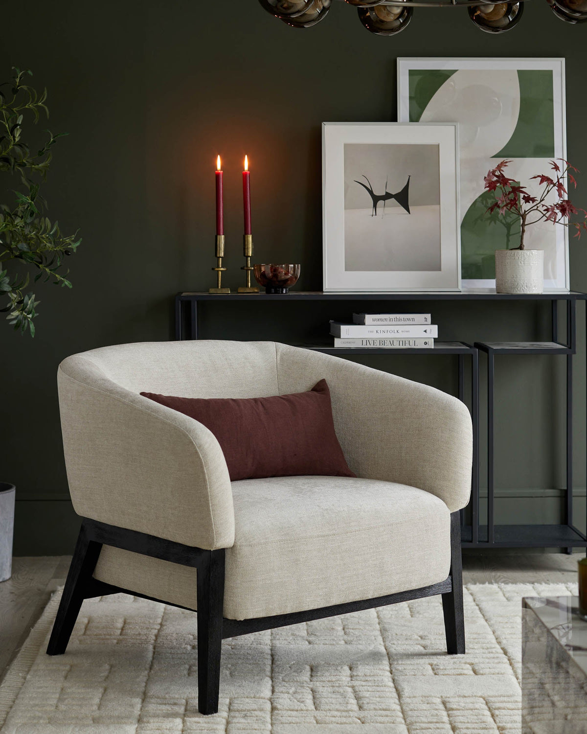Parker Ivory Chenille Accent Chair