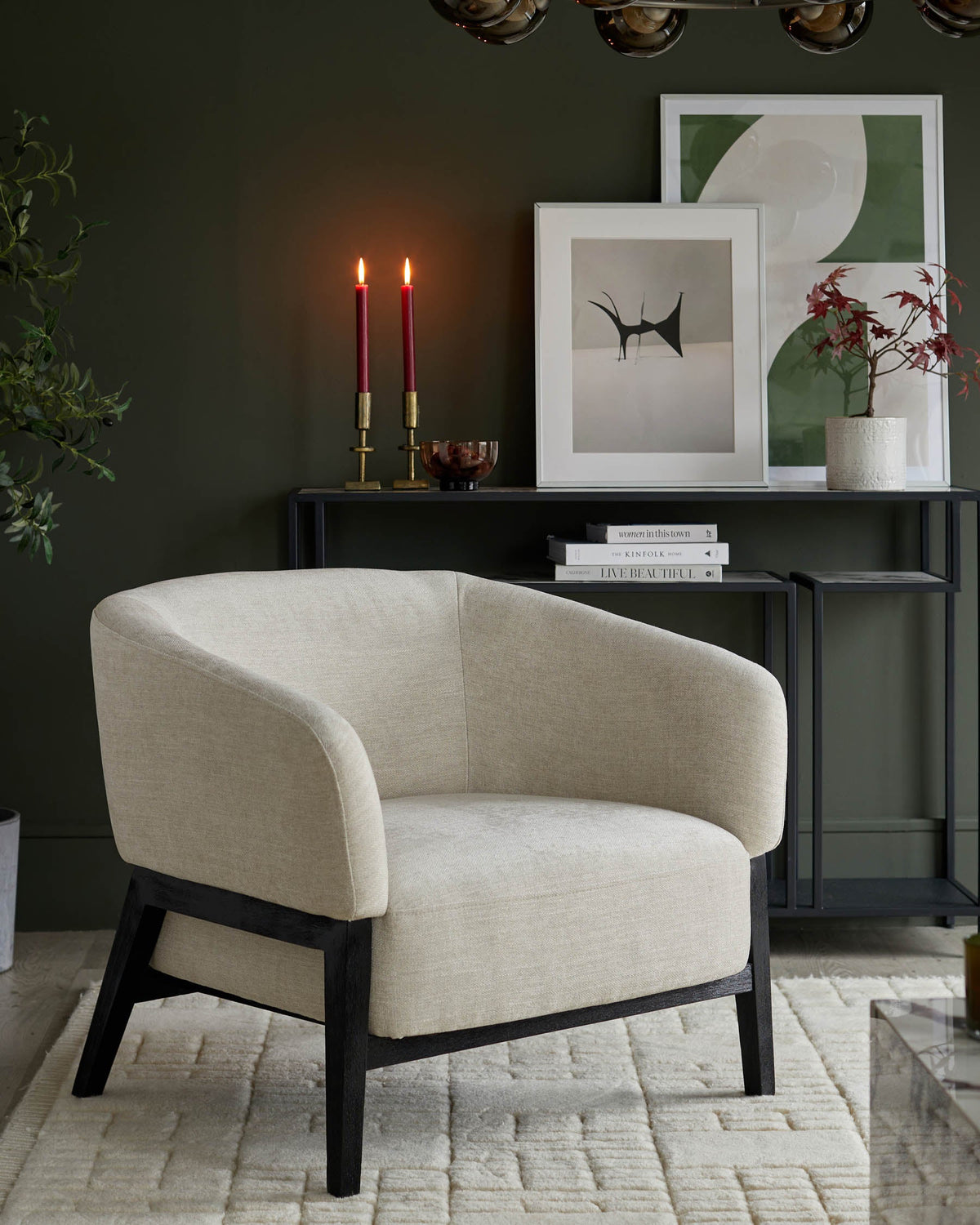 Parker Ivory Chenille Accent Chair