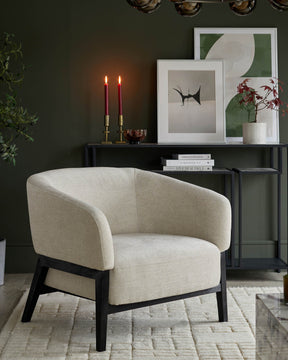 Parker Ivory Chenille Accent Chair
