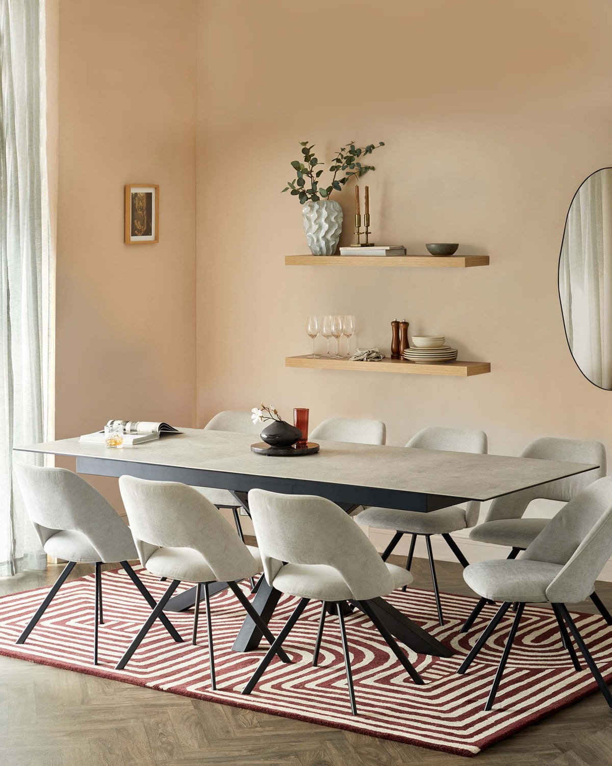Riley Light Grey Ceramic 8 Seater Dining Table