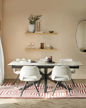 Riley Light Grey Ceramic Extending 8 to 10 Seater Dining Table