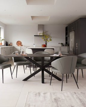Riley Dark Grey Ceramic 8 Seater Dining Table