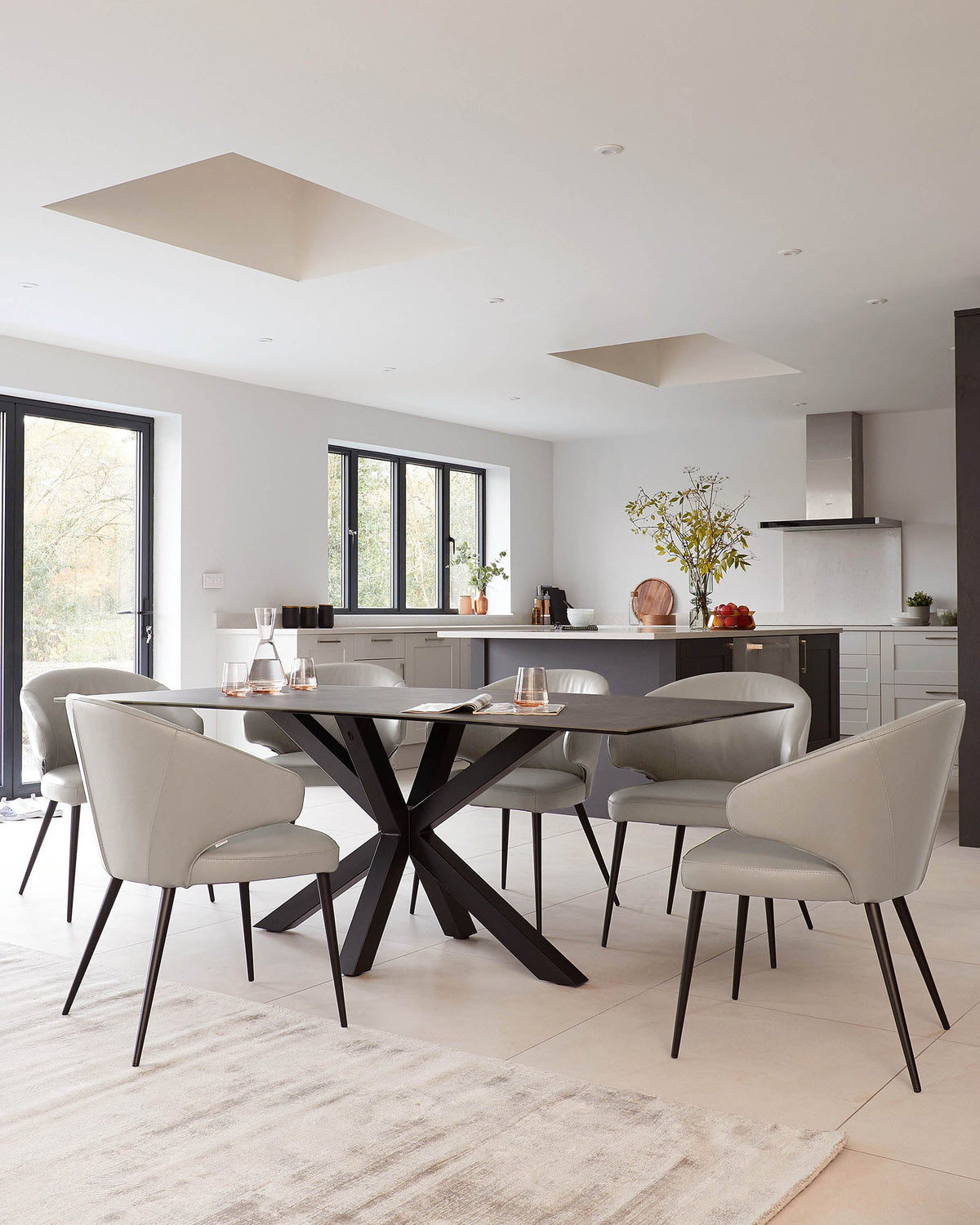 Riley Dark Grey Ceramic 8 Seater Dining Table