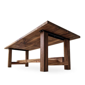 Rustic Extendable Dining Table in Solid Walnut