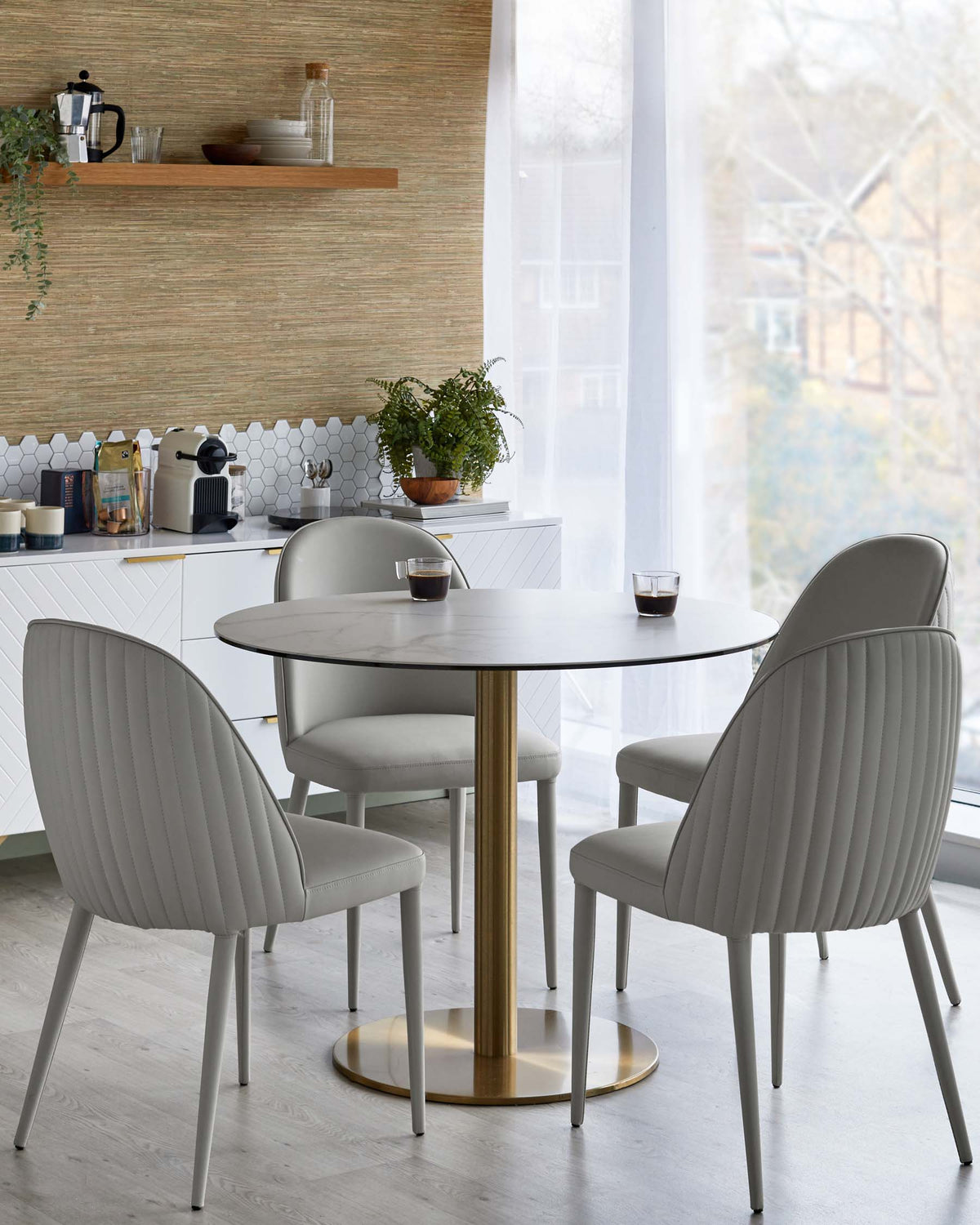 Romeo 4 seater table and 4 Saylor dining chairs set