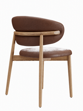 Ella Walnut Dining Chair Leather