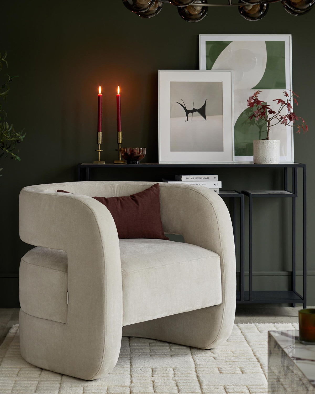 Silas natural grey fabric accent chair