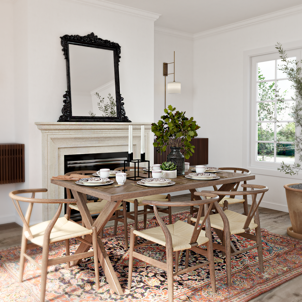 Astrid Chocolate Herringbone Dining Table Extendable