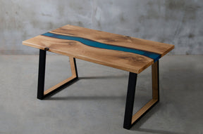 Wabi Blue Epoxy Table