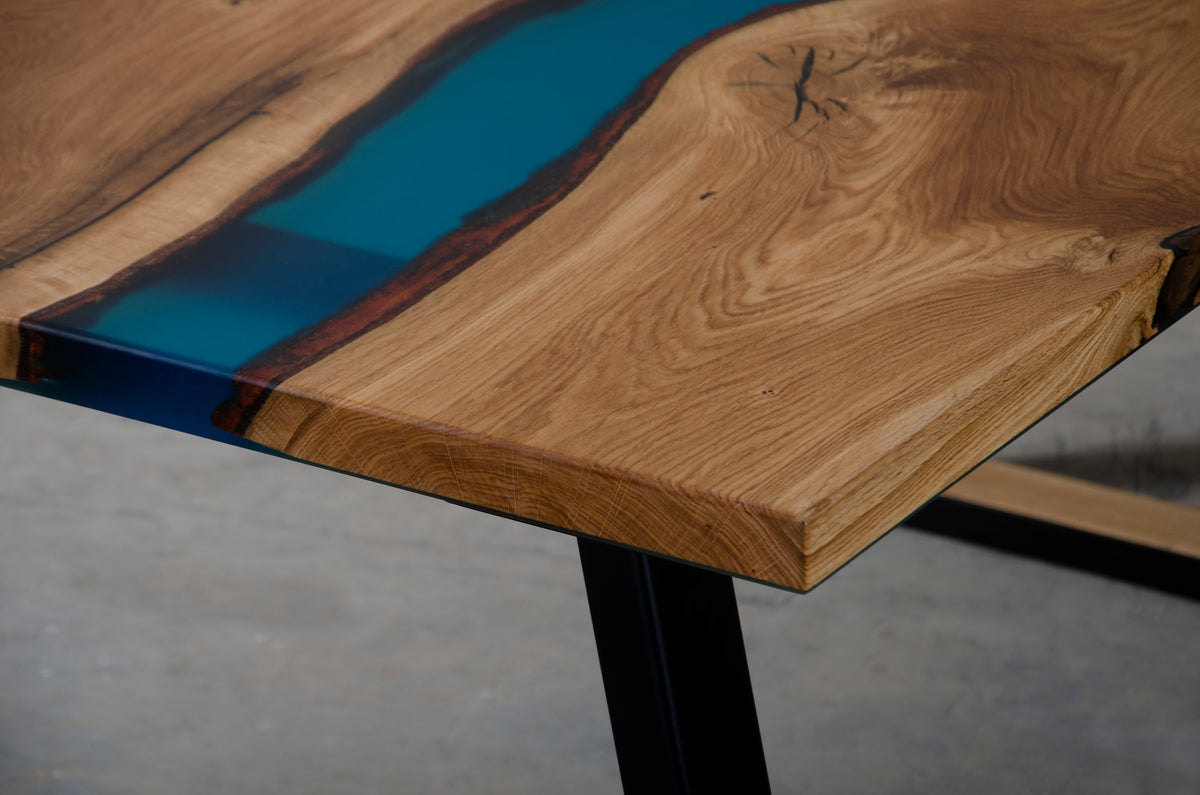 Wabi Blue Epoxy Table
