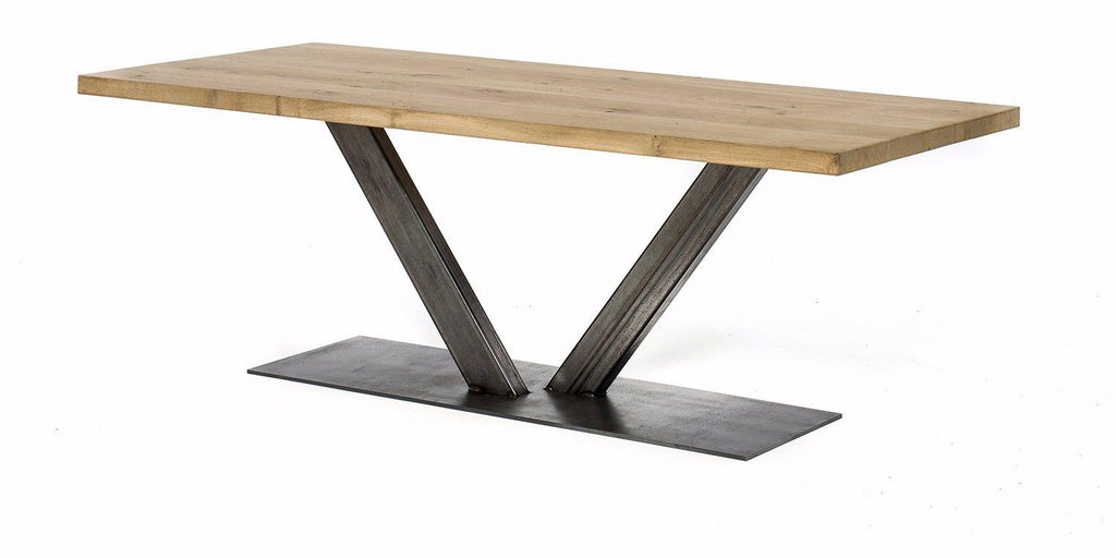 Metal Frame Table V22 in Walnut or Oak
