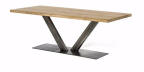 Metal Frame Table V22 in Walnut or Oak