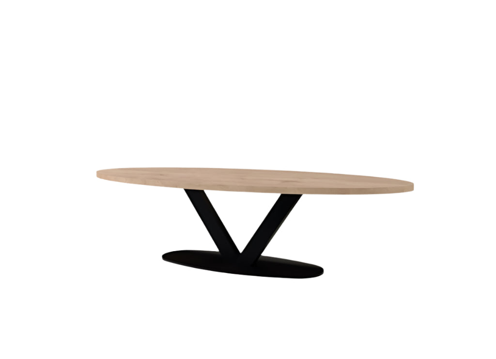 Metal Frame Table V22 in Walnut or Oak