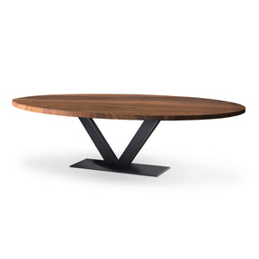 Metal Frame Table V22 in Walnut or Oak