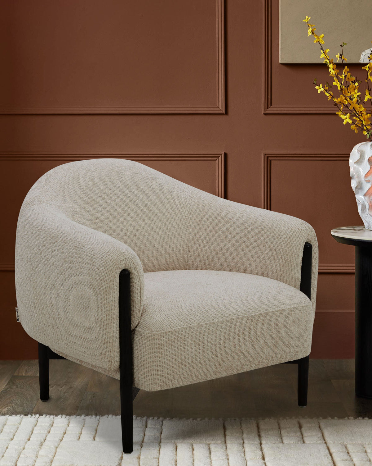 Tristan natural fabric accent chair