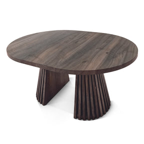 Vivien Round Extendable Dining Table in Charcoal Walnut
