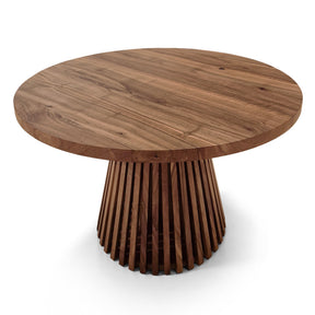 Vivien Round Extendable Dining Table in Chocolate Walnut