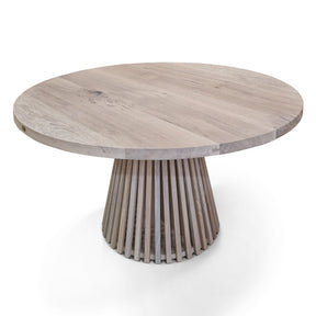 Vivien Round Extendable Dining Table in Light Oak