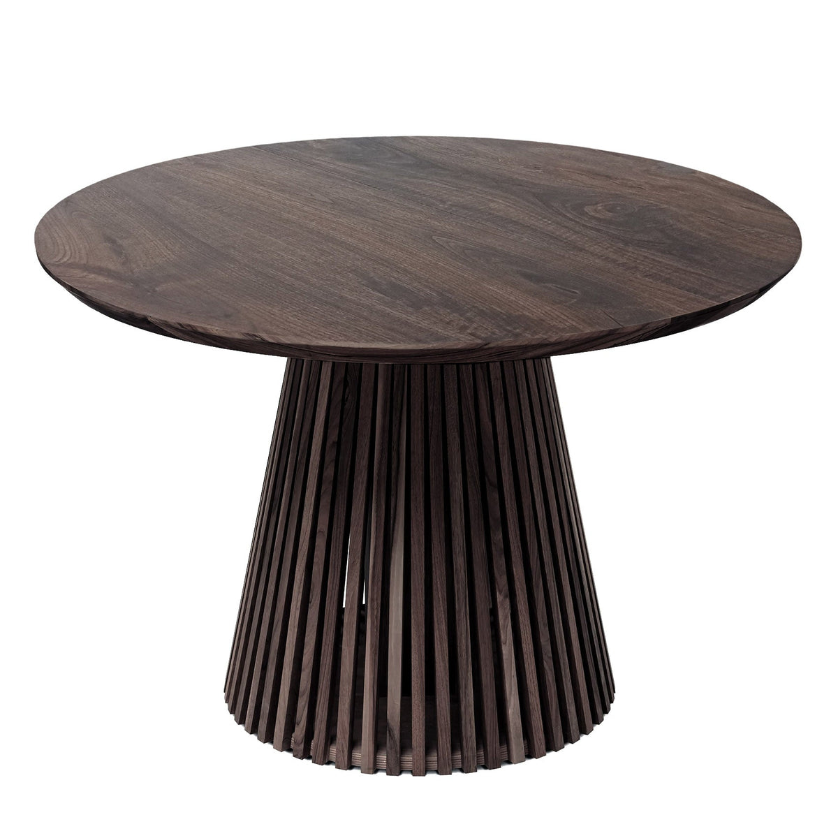 Vivien Round Extendable Dining Table in Charcoal Walnut