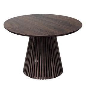 Vivien Round Extendable Dining Table in Charcoal Walnut