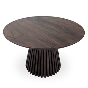 Vivien Round Extendable Dining Table in Charcoal Walnut