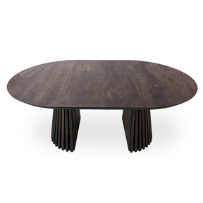 Vivien Round Extendable Dining Table in Charcoal Walnut