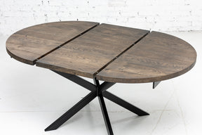 Beatrice Round Extendable Dining Table in Dark Oak