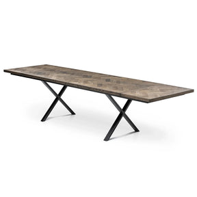 Astrid Charcoal Herringbone Dining Table Extendable
