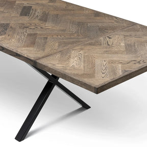 Astrid Charcoal Herringbone Dining Table Extendable