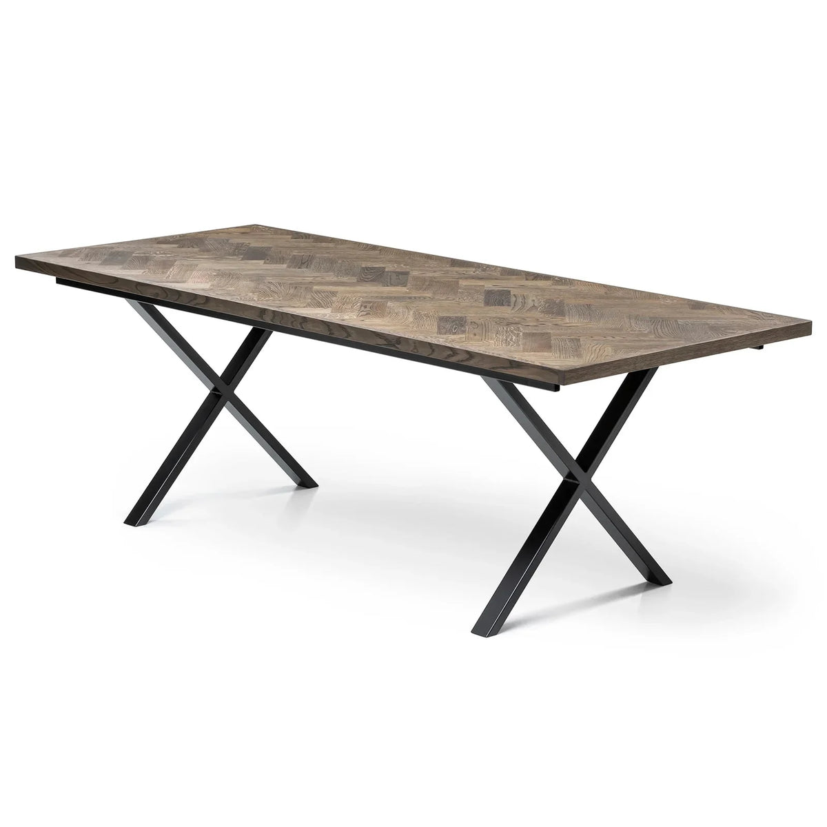 Astrid Charcoal Herringbone Dining Table Extendable