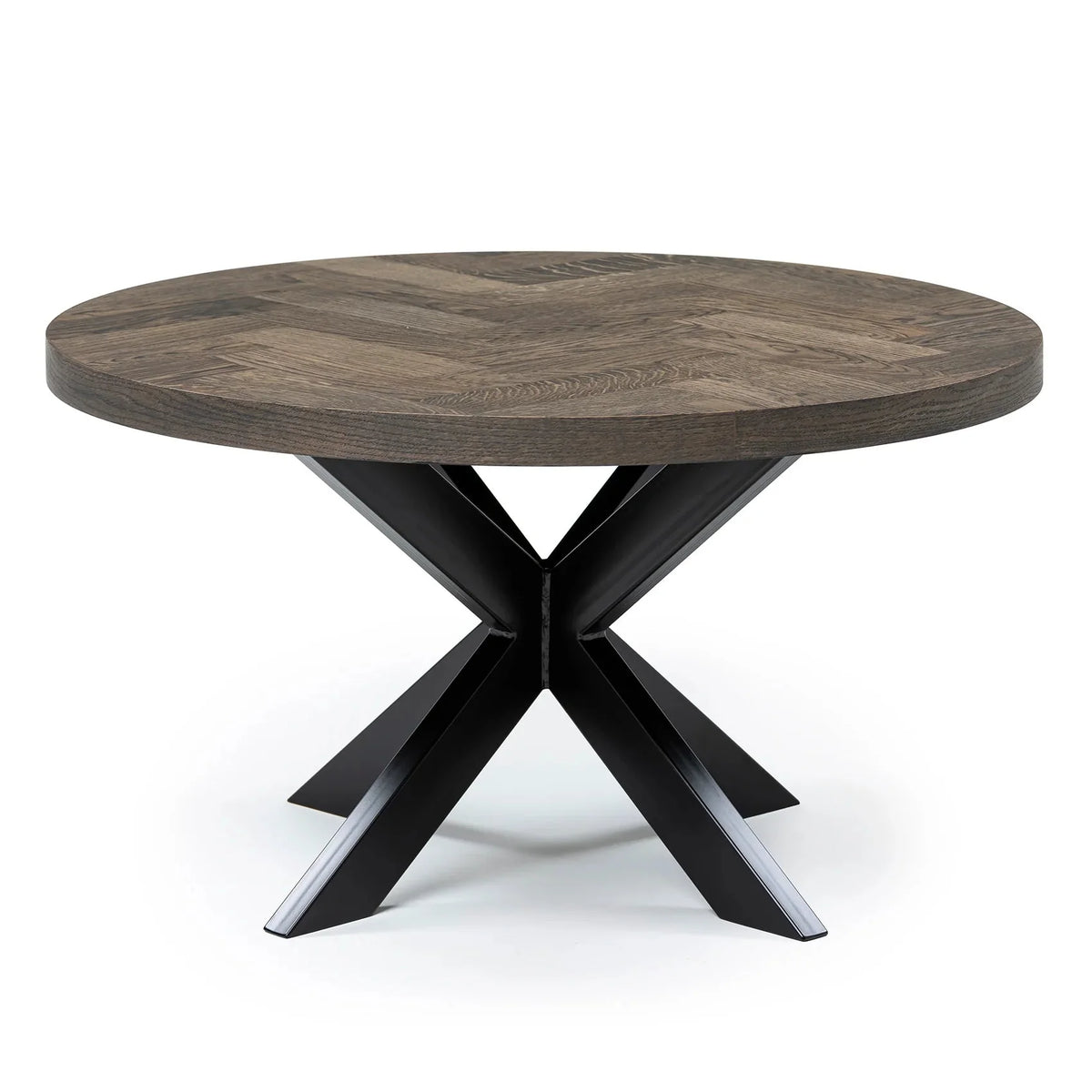 Astrid Round Charcoal Herringbone Coffee Table