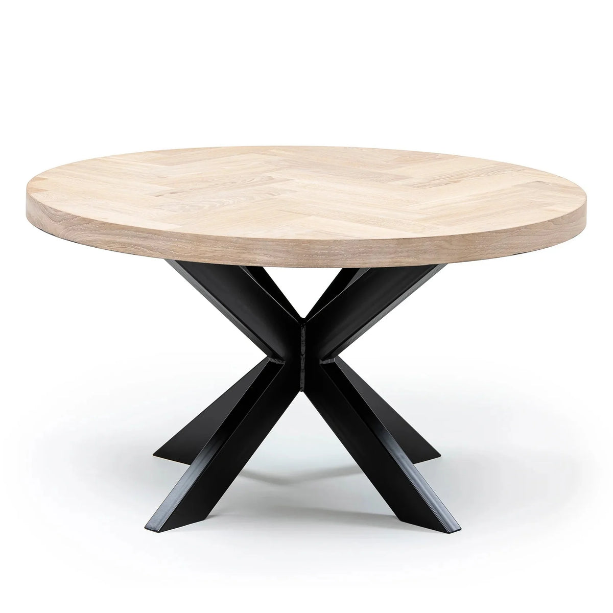Astrid Round Herringbone Coffee Table Cotton