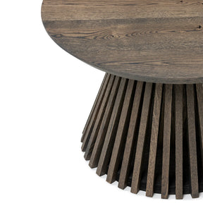 Vivien Charcoal Round Oak Coffee Table