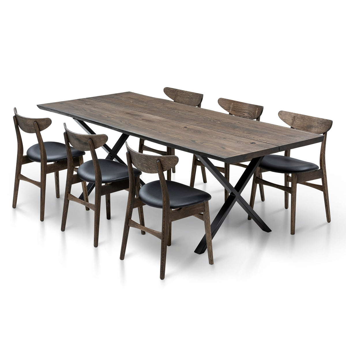 Eva Extendable Dining Table in Charcoal Oak