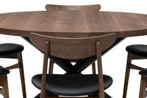 Beatrice Round Extendable Dining Table in Dark Oak