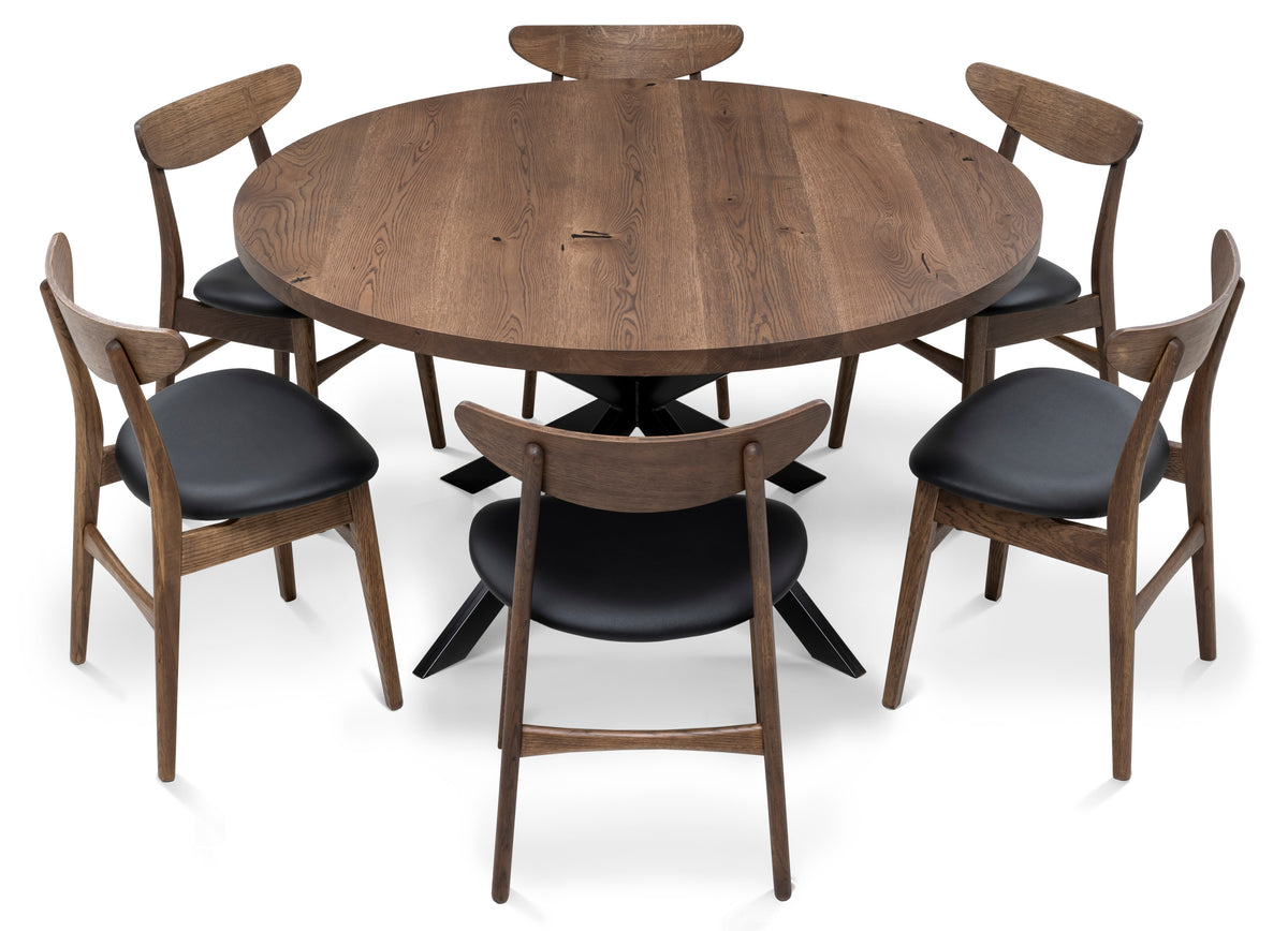 Beatrice Round Extendable Dining Table in Dark Oak