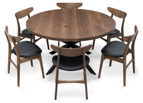 Beatrice Round Extendable Dining Table in Dark Oak