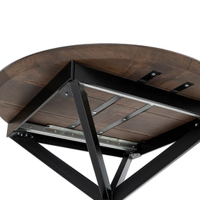 Beatrice Round Extendable Dining Table in Dark Walnut