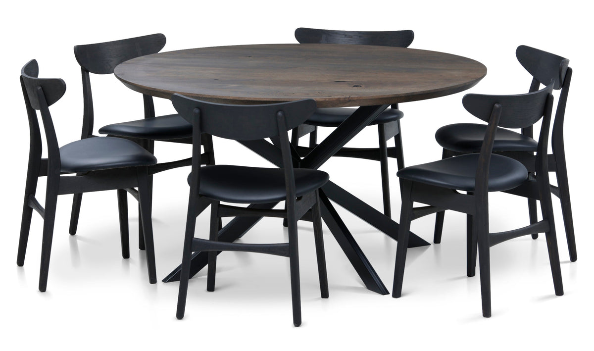 Beatrice Round Extendable Dining Table in Dark Walnut