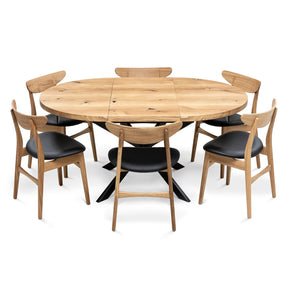 Beatrice Round Extendable Oak Dining Table in Solid Oak