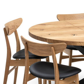 Beatrice Round Extendable Oak Dining Table in Solid Oak