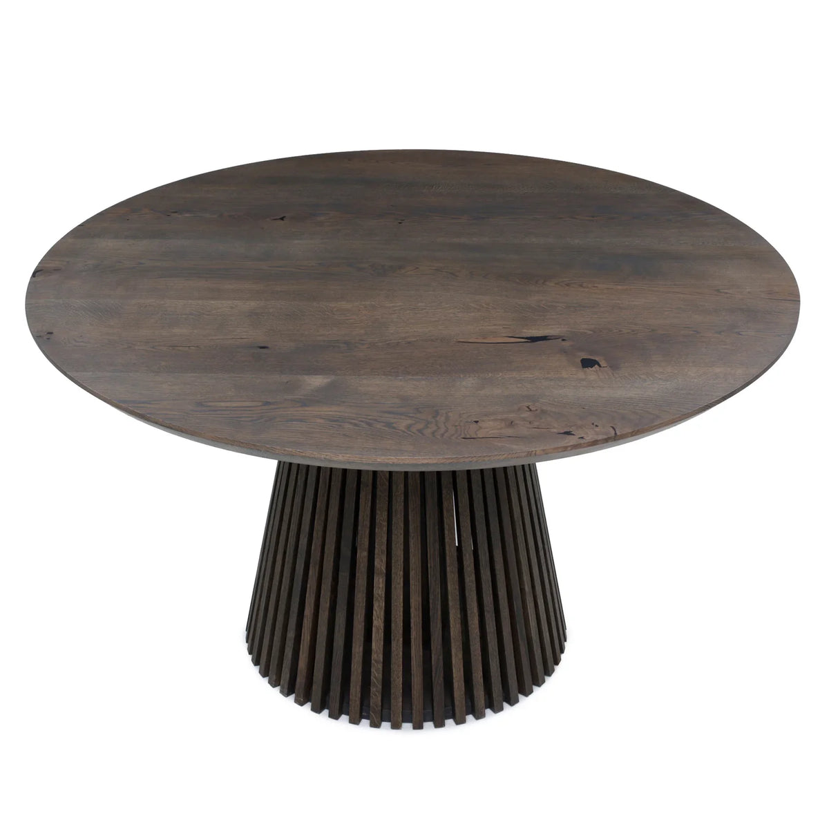 Vivien Round Extendable Dining Table in Charcoal Oak
