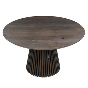 Vivien Round Extendable Dining Table in Charcoal Oak