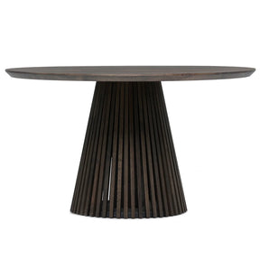 Vivien Round Extendable Dining Table in Charcoal Oak