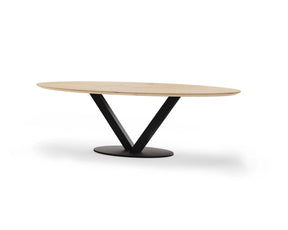Metal Frame Table V22 in Walnut or Oak