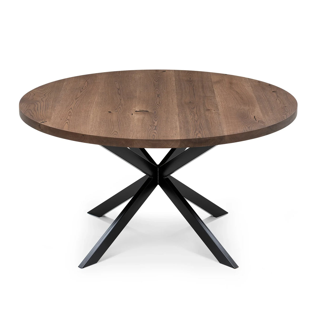 Beatrice Round Extendable Dining Table in Dark Oak